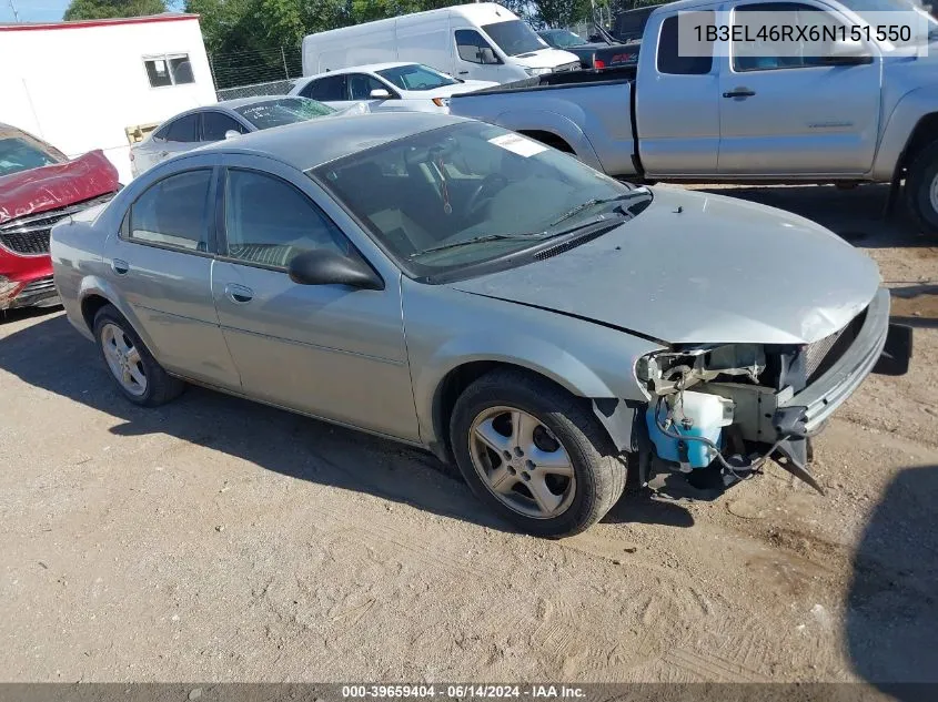 2006 Dodge Stratus Sxt VIN: 1B3EL46RX6N151550 Lot: 39659404