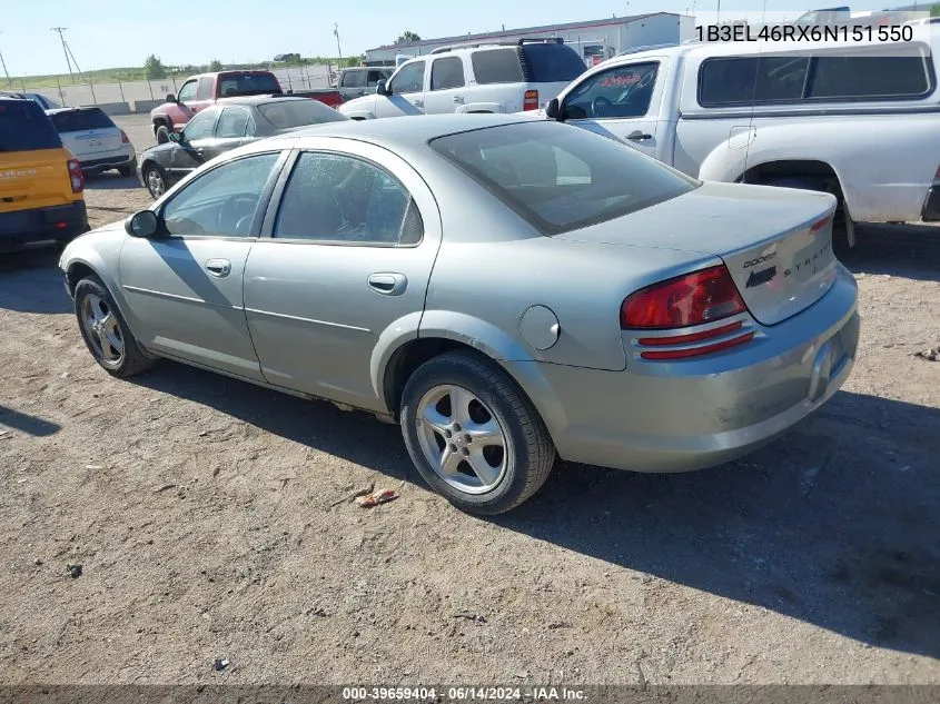 2006 Dodge Stratus Sxt VIN: 1B3EL46RX6N151550 Lot: 39659404