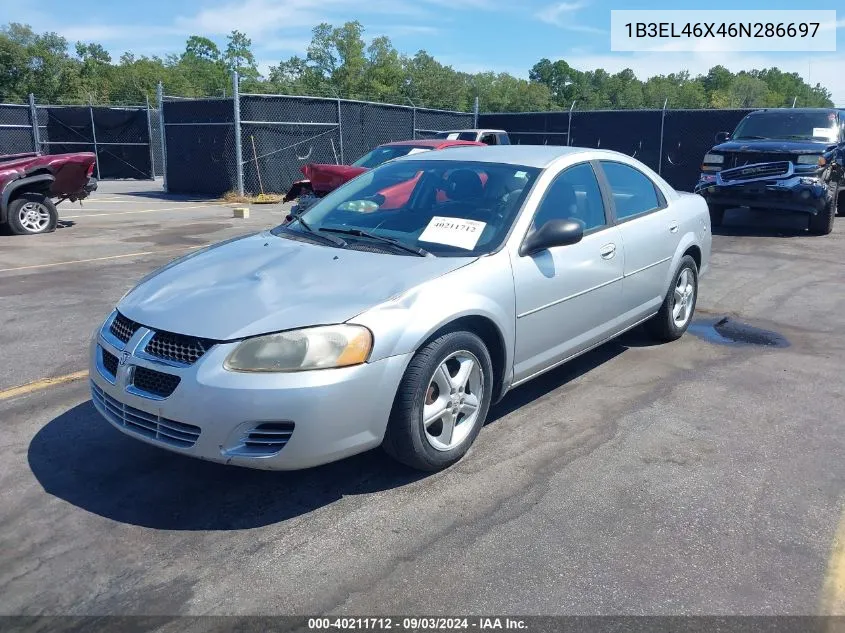 2006 Dodge Stratus Sxt VIN: 1B3EL46X46N286697 Lot: 40211712