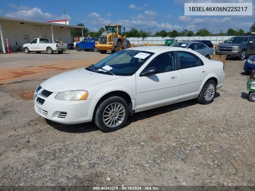 2006 Dodge Stratus Sxt VIN: 1B3EL46X06N225217 Lot: 40343275