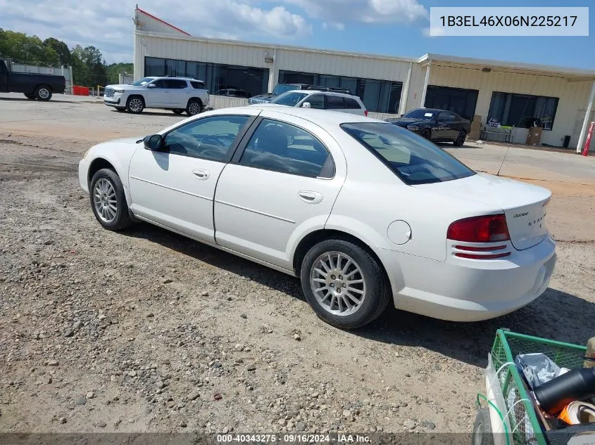 2006 Dodge Stratus Sxt VIN: 1B3EL46X06N225217 Lot: 40343275