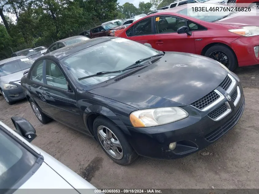 2006 Dodge Stratus Sxt VIN: 1B3EL46R76N246826 Lot: 40365053