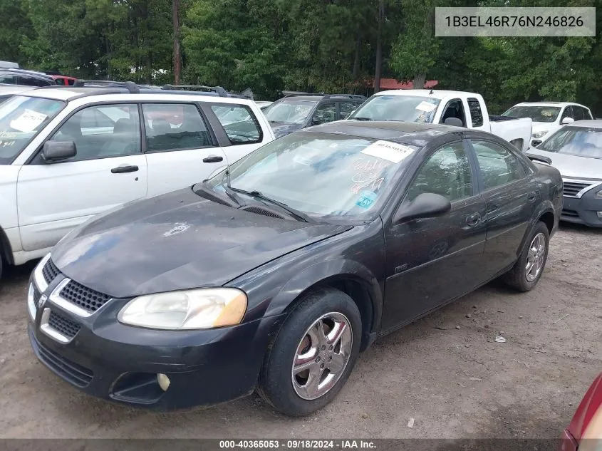 2006 Dodge Stratus Sxt VIN: 1B3EL46R76N246826 Lot: 40365053