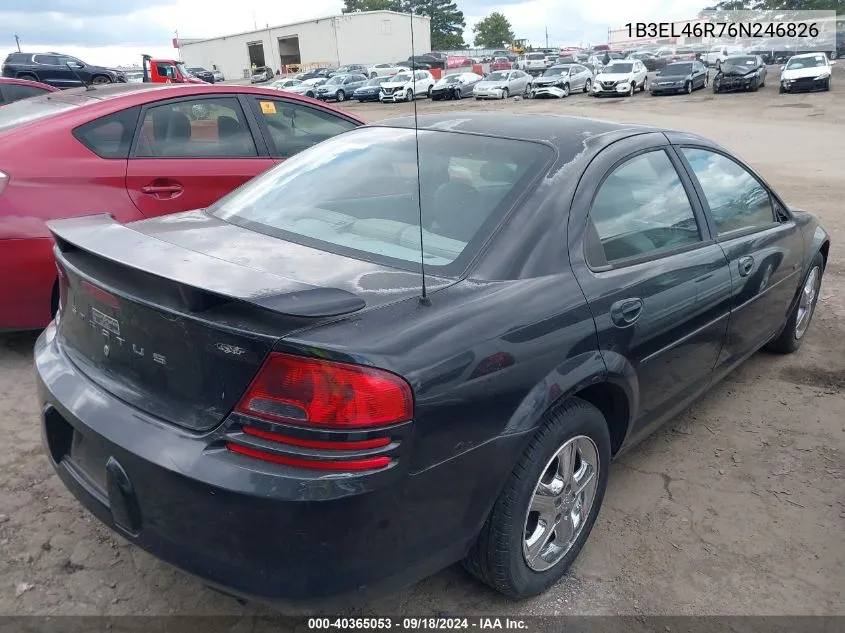 2006 Dodge Stratus Sxt VIN: 1B3EL46R76N246826 Lot: 40365053