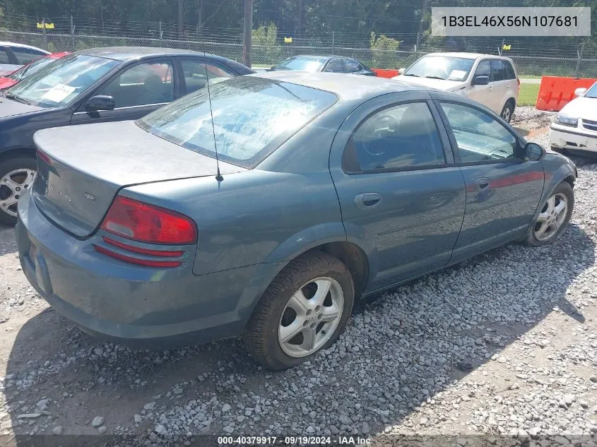 2006 Dodge Stratus Sxt VIN: 1B3EL46X56N107681 Lot: 40379917