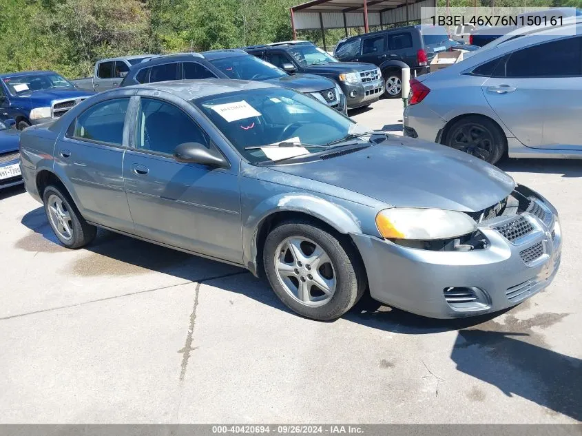 2006 Dodge Stratus Sxt VIN: 1B3EL46X76N150161 Lot: 40420694