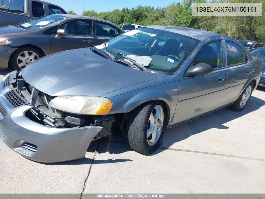 2006 Dodge Stratus Sxt VIN: 1B3EL46X76N150161 Lot: 40420694