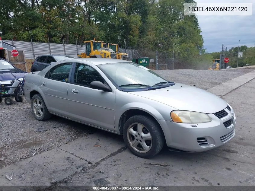 2006 Dodge Stratus Sxt VIN: 1B3EL46XX6N221420 Lot: 40428837