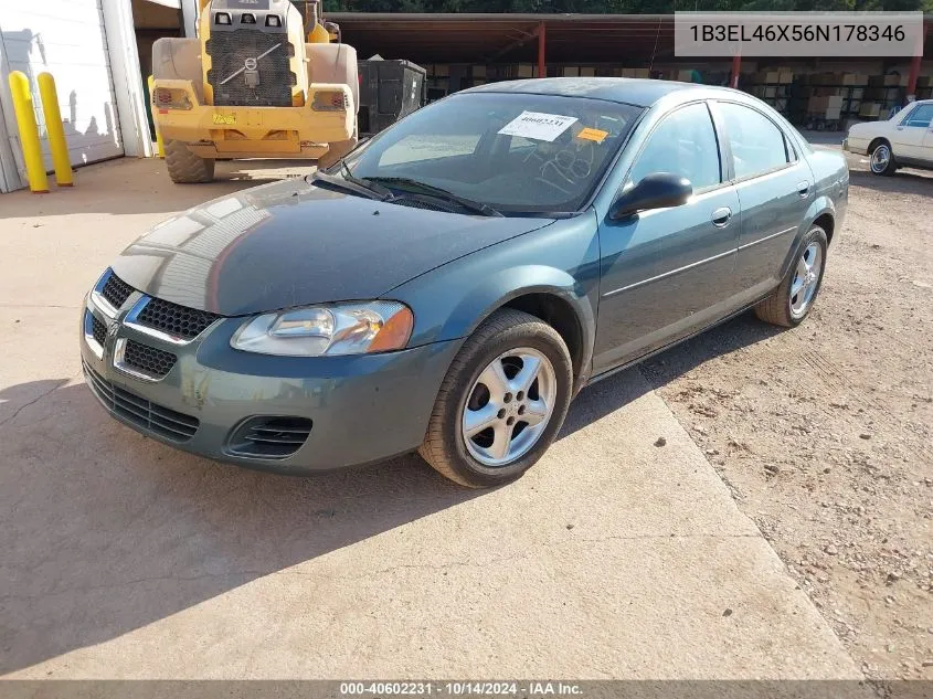 2006 Dodge Stratus Sxt VIN: 1B3EL46X56N178346 Lot: 40602231