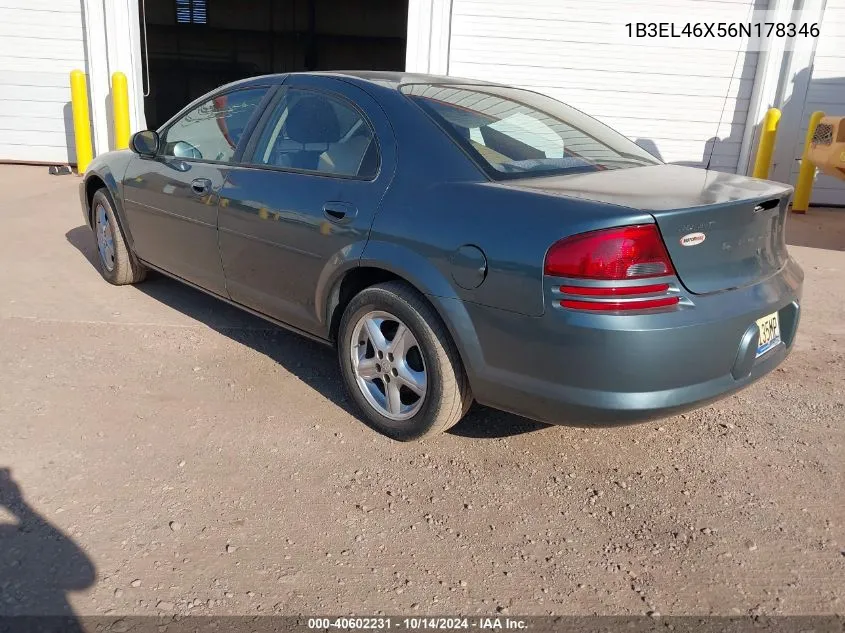 2006 Dodge Stratus Sxt VIN: 1B3EL46X56N178346 Lot: 40602231