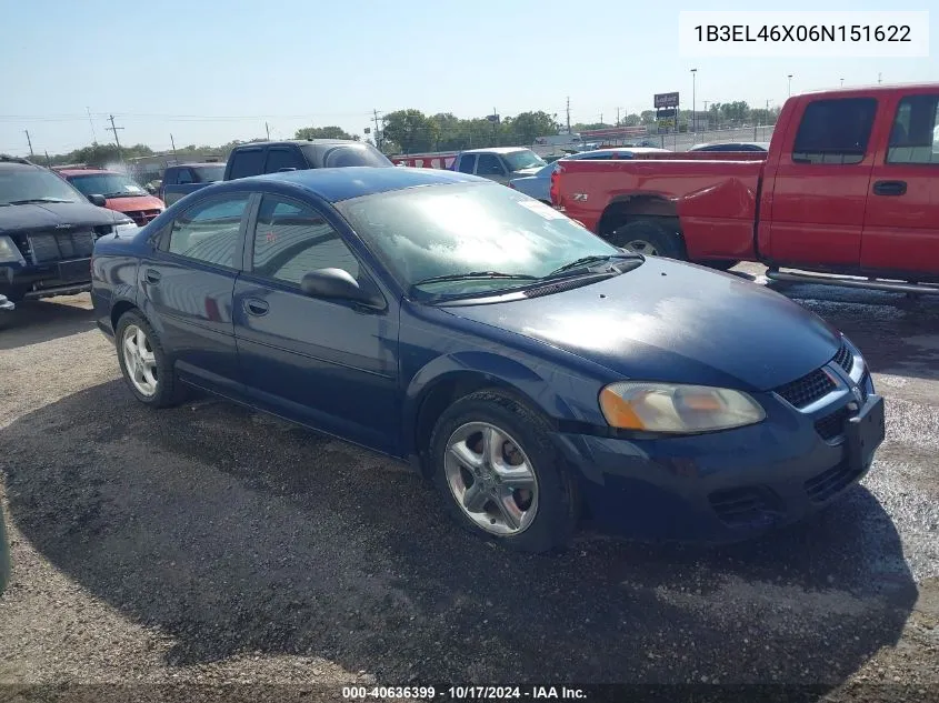 2006 Dodge Stratus Sxt VIN: 1B3EL46X06N151622 Lot: 40636399