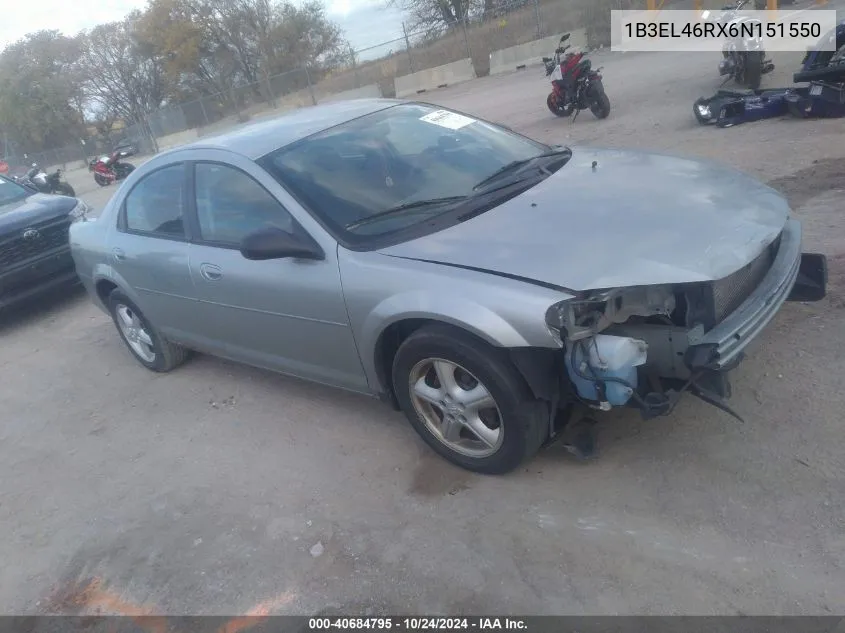 2006 Dodge Stratus Sxt VIN: 1B3EL46RX6N151550 Lot: 40684795