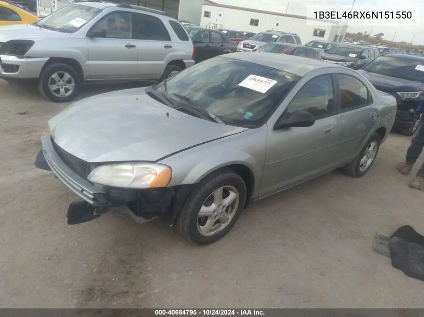 2006 Dodge Stratus Sxt VIN: 1B3EL46RX6N151550 Lot: 40684795