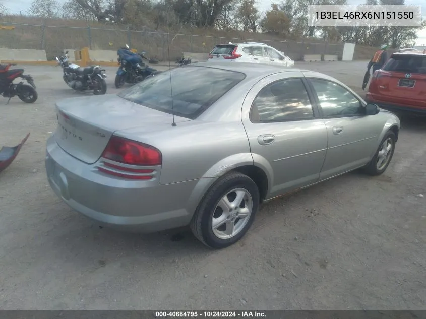 2006 Dodge Stratus Sxt VIN: 1B3EL46RX6N151550 Lot: 40684795