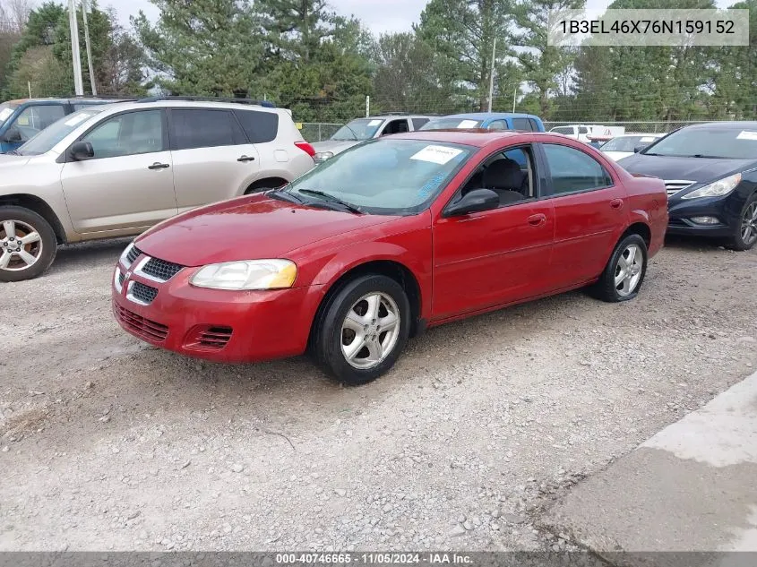 2006 Dodge Stratus Sxt VIN: 1B3EL46X76N159152 Lot: 40746665