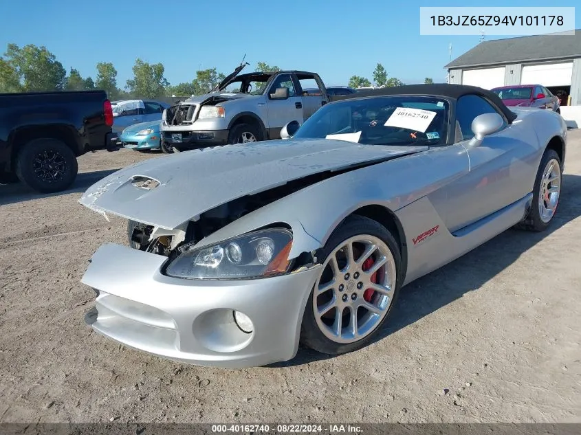 2004 Dodge Viper Srt10 VIN: 1B3JZ65Z94V101178 Lot: 40162740