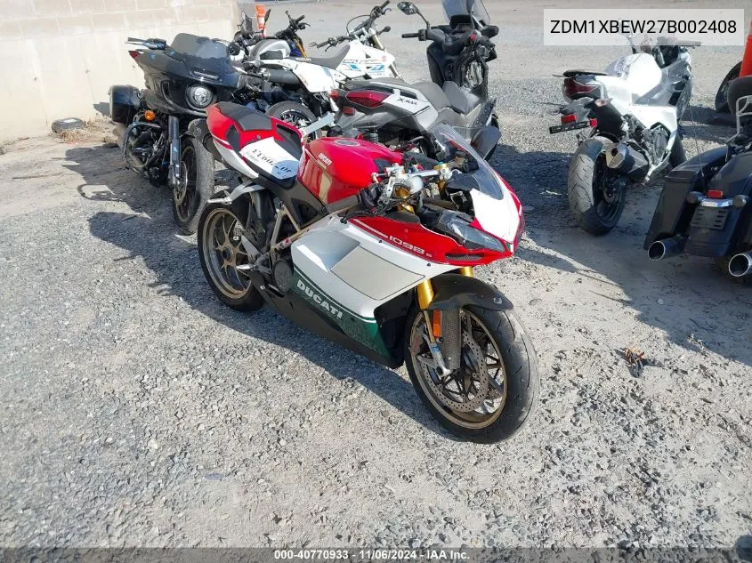 2007 Ducati 1098 S VIN: ZDM1XBEW27B002408 Lot: 40770933