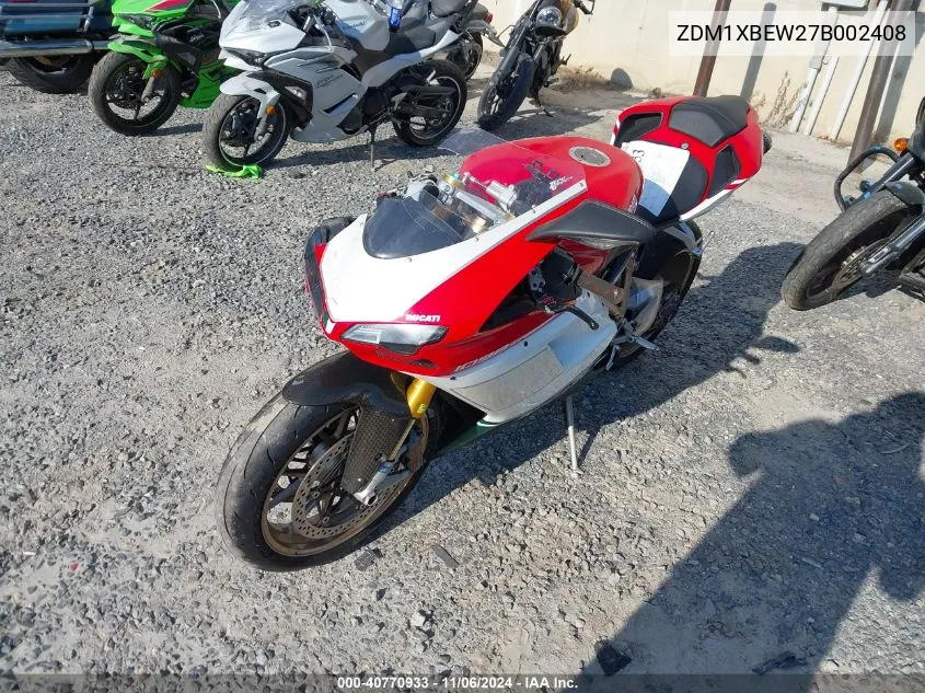 2007 Ducati 1098 S VIN: ZDM1XBEW27B002408 Lot: 40770933