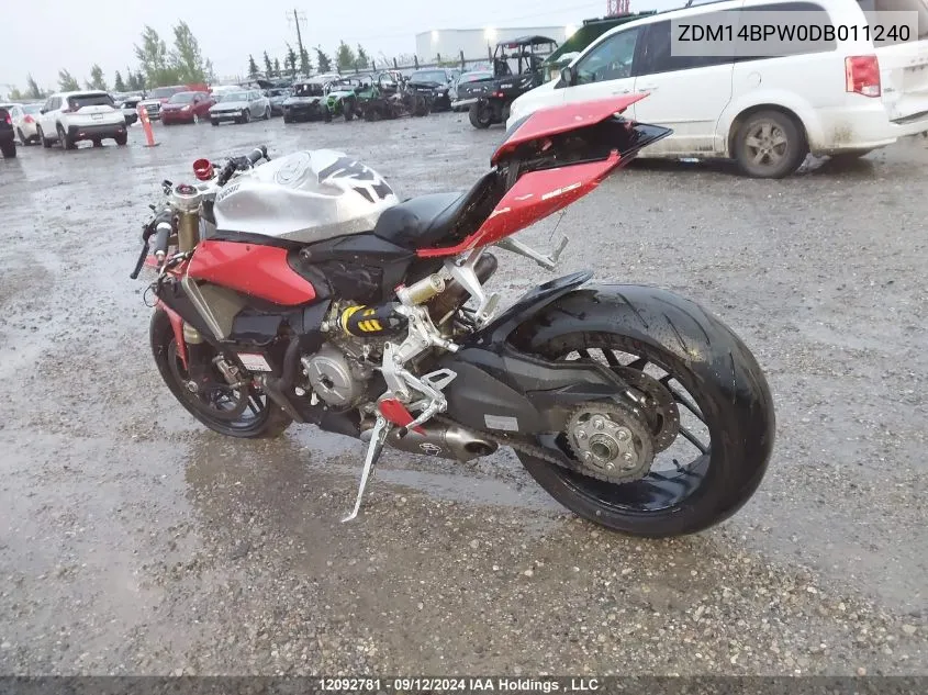 2013 Ducati Superbike 1199 Panigale/S VIN: ZDM14BPW0DB011240 Lot: 12092781