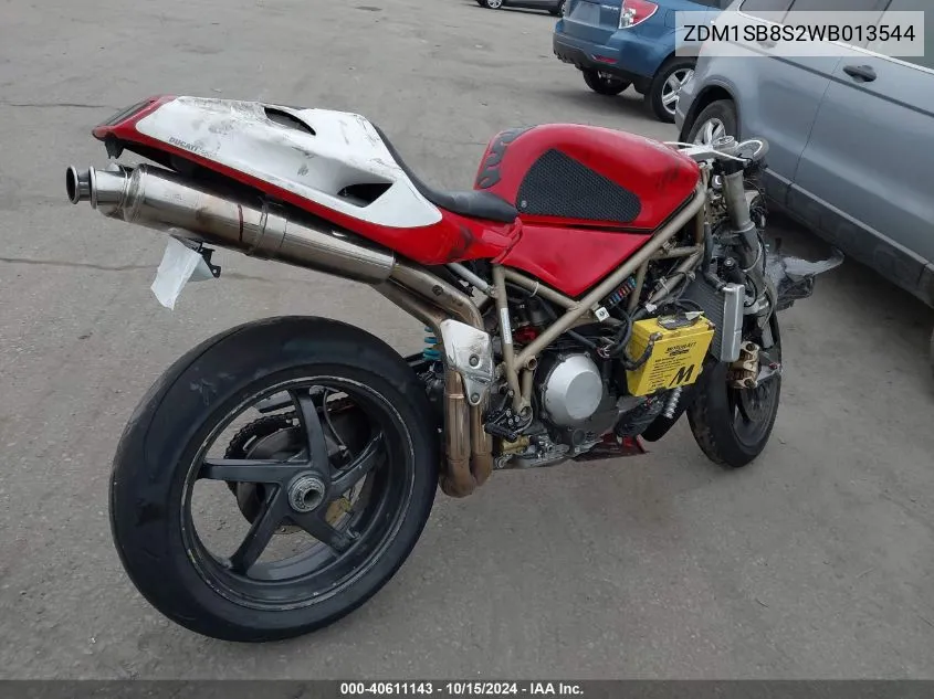 1998 Ducati 916 VIN: ZDM1SB8S2WB013544 Lot: 40611143