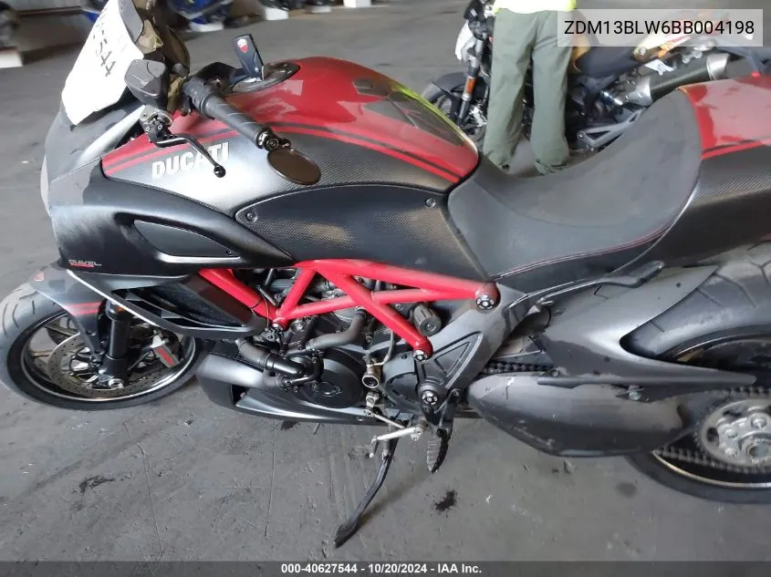 2011 Ducati Diavel VIN: ZDM13BLW6BB004198 Lot: 40627544