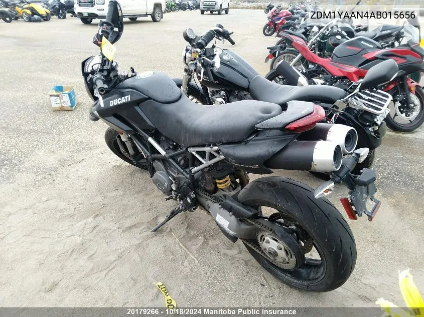 2010 Ducati Hypermotard 796 VIN: ZDM1YAAN4AB015656 Lot: 20179266