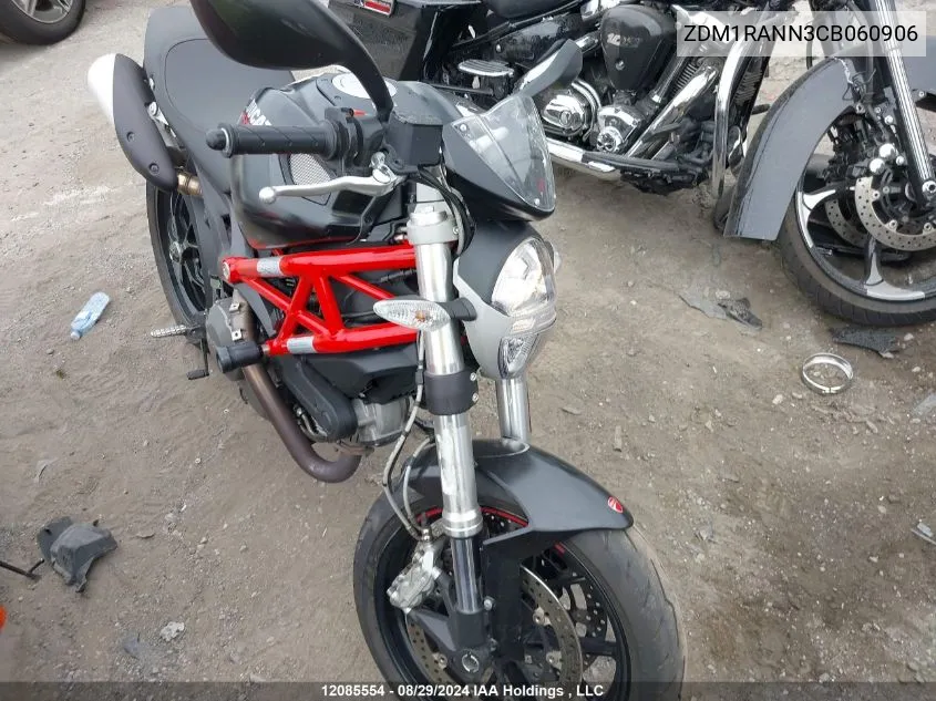 2012 Ducati Monster 796 VIN: ZDM1RANN3CB060906 Lot: 12085554