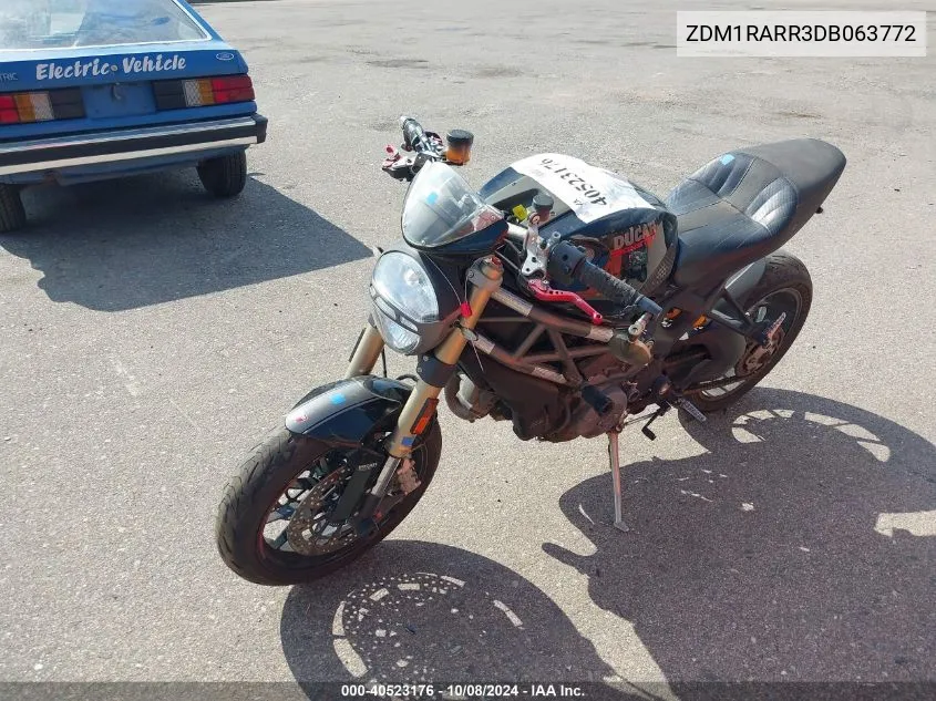 2013 Ducati Monster 1100 VIN: ZDM1RARR3DB063772 Lot: 40523176