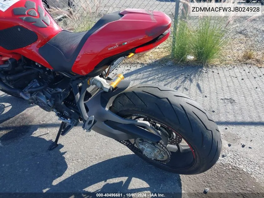 ZDMMACFW3JB024928 2018 Ducati Monster 1200