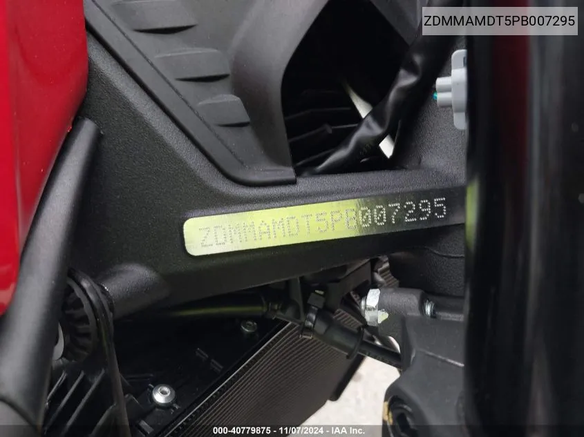 2023 Ducati Monster VIN: ZDMMAMDT5PB007295 Lot: 40779875