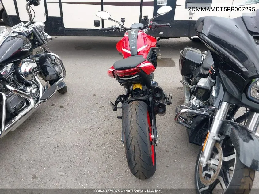 2023 Ducati Monster VIN: ZDMMAMDT5PB007295 Lot: 40779875