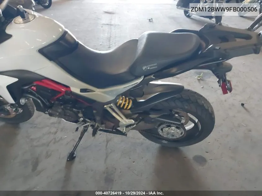 2015 Ducati Multistrada 1200/1200 S/Pikes Peak VIN: ZDM12BWW9FB000506 Lot: 40726419