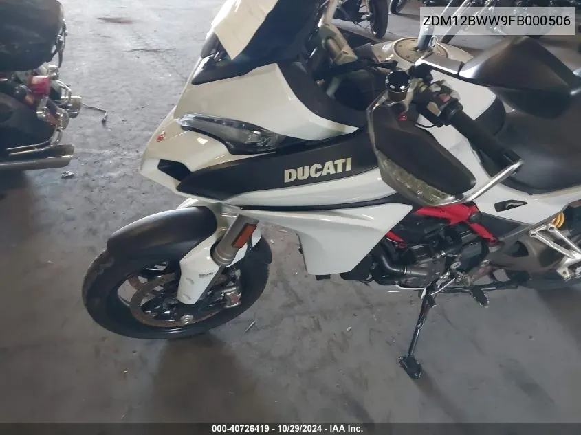 2015 Ducati Multistrada 1200/1200 S/Pikes Peak VIN: ZDM12BWW9FB000506 Lot: 40726419