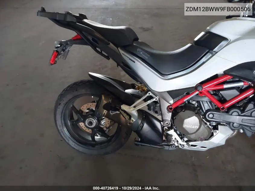 2015 Ducati Multistrada 1200/1200 S/Pikes Peak VIN: ZDM12BWW9FB000506 Lot: 40726419