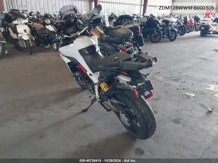 2015 Ducati Multistrada 1200/1200 S/Pikes Peak VIN: ZDM12BWW9FB000506 Lot: 40726419