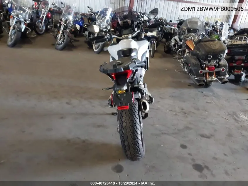 2015 Ducati Multistrada 1200/1200 S/Pikes Peak VIN: ZDM12BWW9FB000506 Lot: 40726419