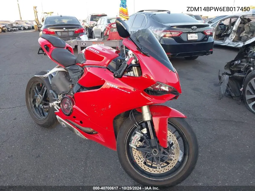 2014 Ducati Superbike 1199 Panigale/S VIN: ZDM14BPW6EB017450 Lot: 40700617