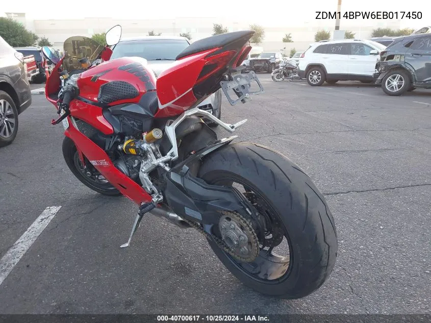 2014 Ducati Superbike 1199 Panigale/S VIN: ZDM14BPW6EB017450 Lot: 40700617