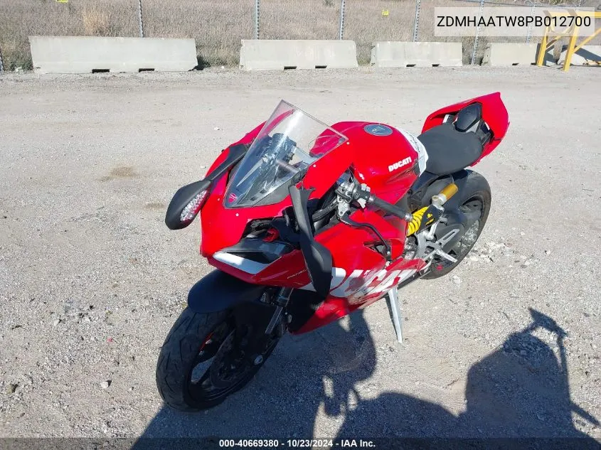 2023 Ducati Panigale V2 VIN: ZDMHAATW8PB012700 Lot: 40669380