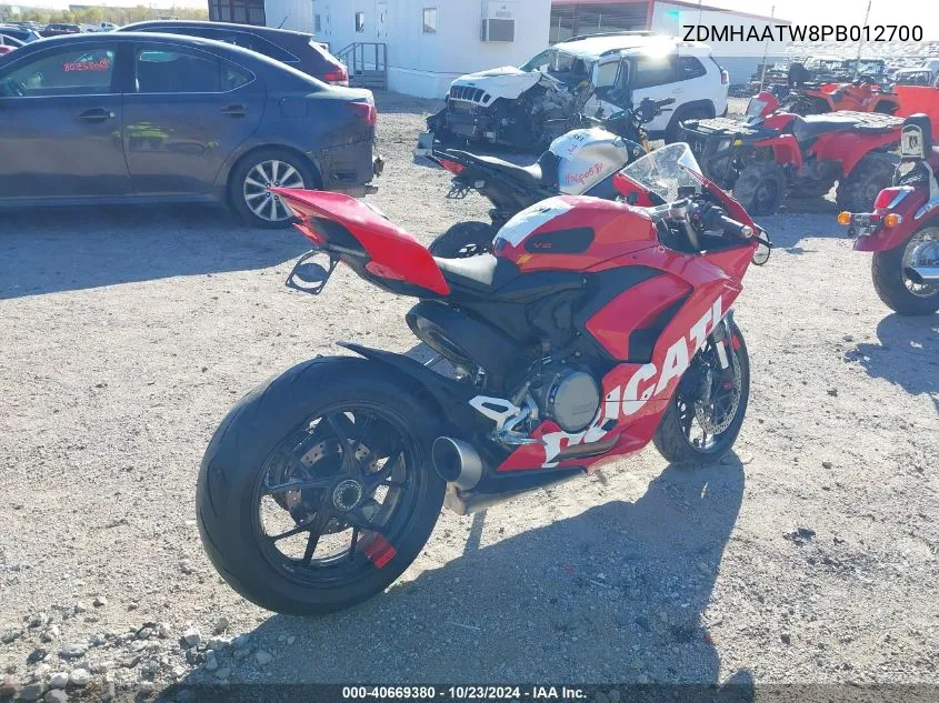 2023 Ducati Panigale V2 VIN: ZDMHAATW8PB012700 Lot: 40669380