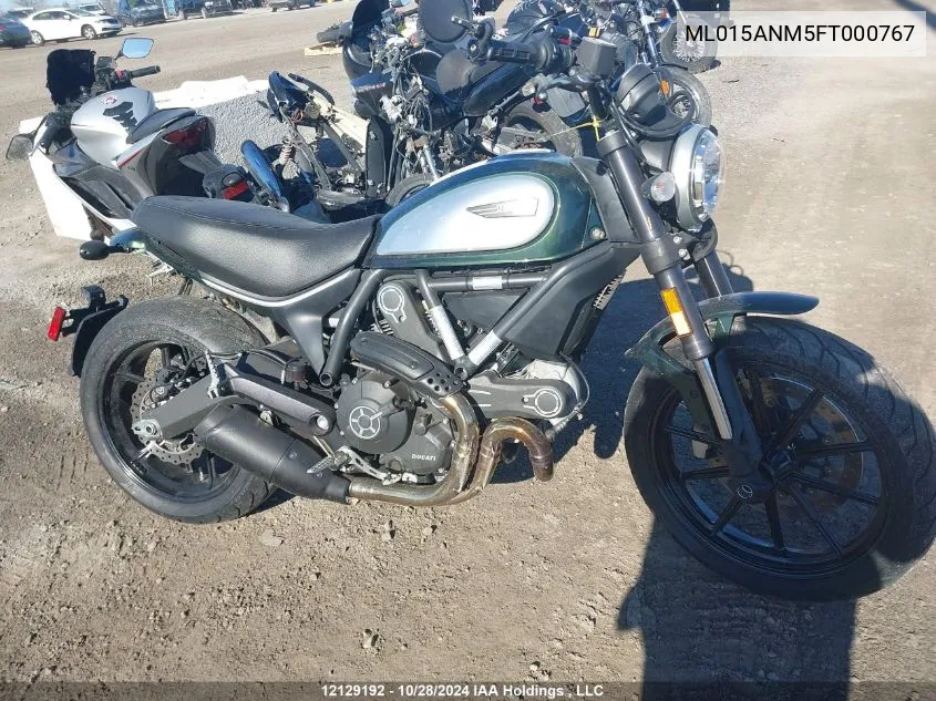 2015 Ducati Scrambler Icon VIN: ML015ANM5FT000767 Lot: 12129192