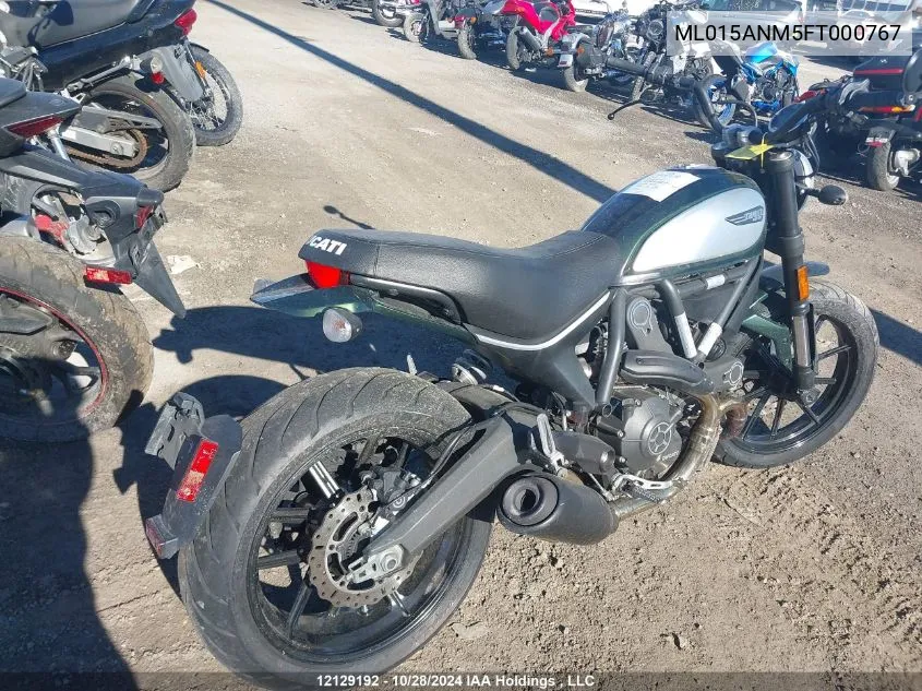 2015 Ducati Scrambler Icon VIN: ML015ANM5FT000767 Lot: 12129192