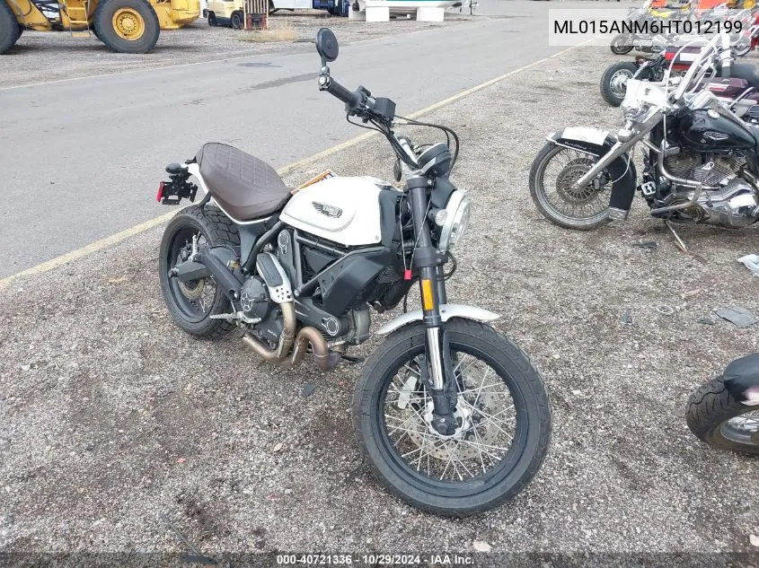 2017 Ducati Scrambler 800 VIN: ML015ANM6HT012199 Lot: 40721336