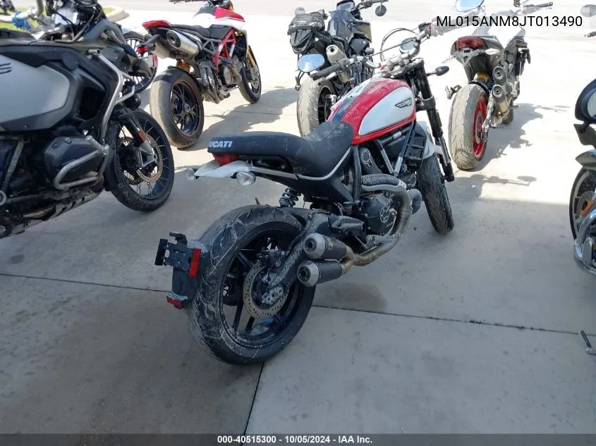 2018 Ducati Scrambler 800 VIN: ML015ANM8JT013490 Lot: 40515300