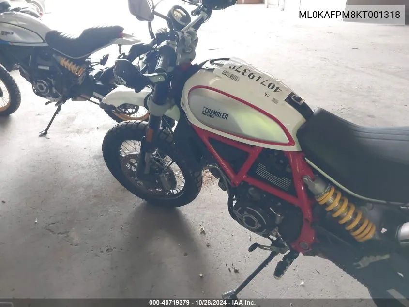 2019 Ducati Scrambler Desert Sled VIN: ML0KAFPM8KT001318 Lot: 40719379