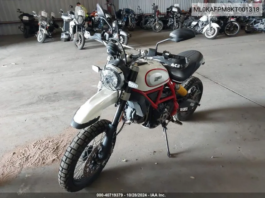 2019 Ducati Scrambler Desert Sled VIN: ML0KAFPM8KT001318 Lot: 40719379