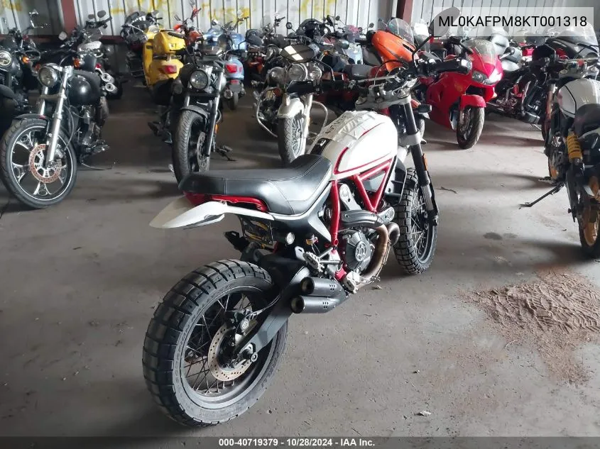 2019 Ducati Scrambler Desert Sled VIN: ML0KAFPM8KT001318 Lot: 40719379