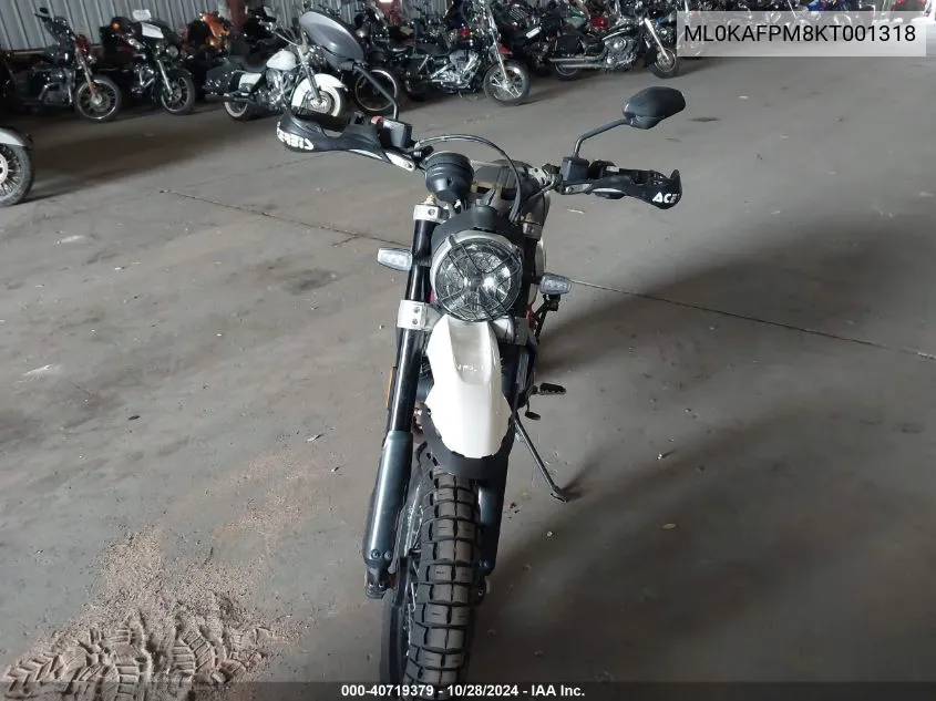 2019 Ducati Scrambler Desert Sled VIN: ML0KAFPM8KT001318 Lot: 40719379