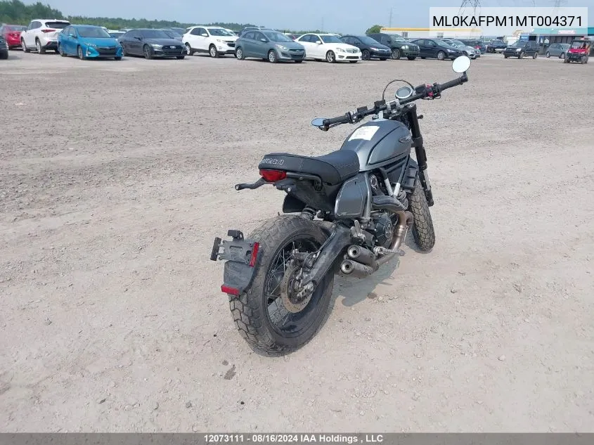 2021 Ducati Scrambler Desert Sled VIN: ML0KAFPM1MT004371 Lot: 12073111