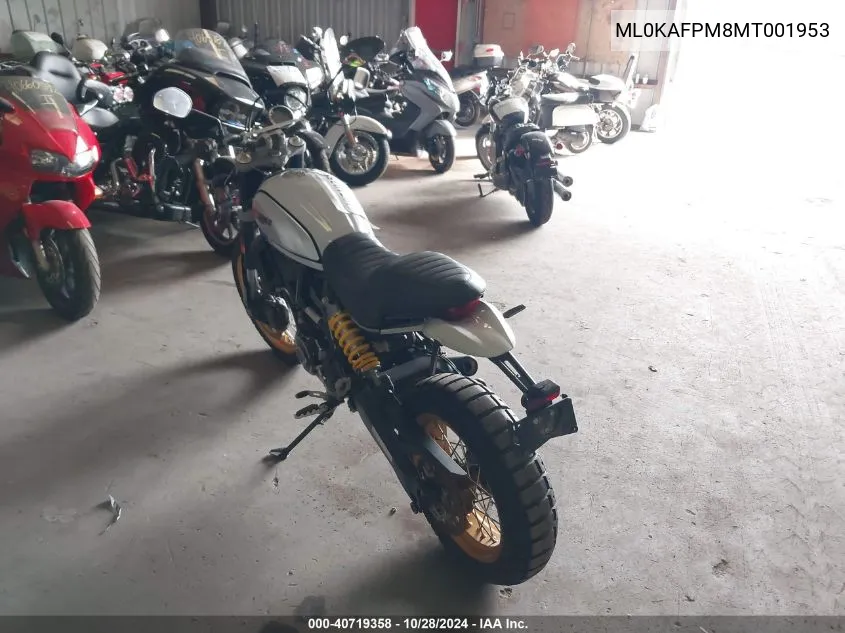 2021 Ducati Scrambler Desert Sled VIN: ML0KAFPM8MT001953 Lot: 40719358